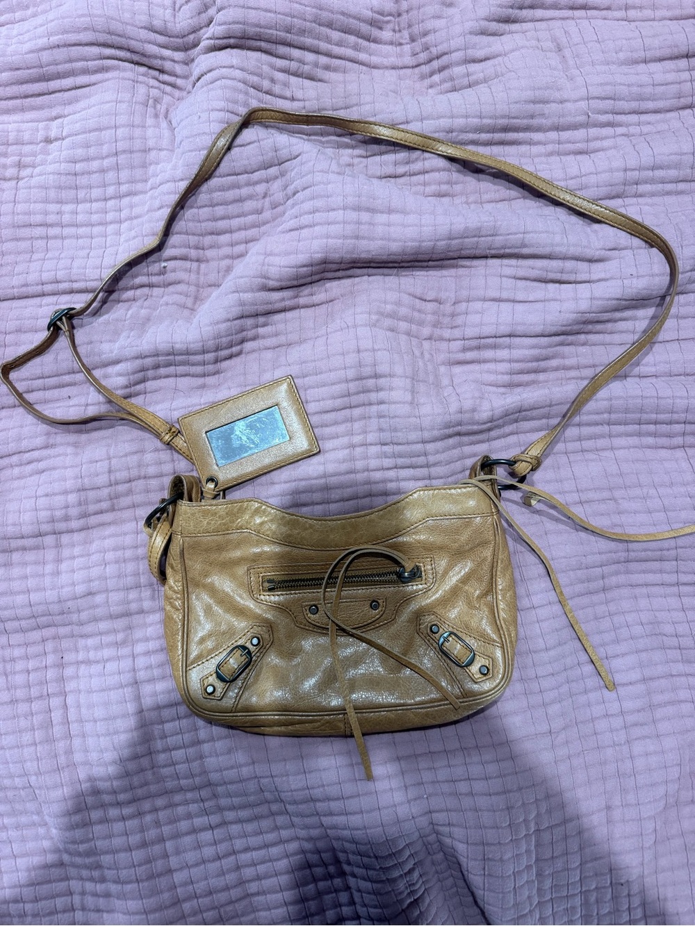 Balenciaga Tan giant  hip bag  motocross excellent condition